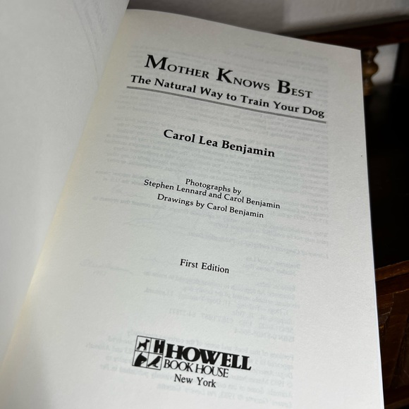 1ST ED HC Mother Knows Best: The Natural Way to Train Your Dog C.L.Benjamin 1985 - Picture 7 of 8